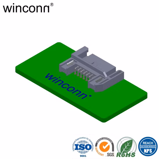 Conector tipo DIP de ângulo reto de plugue SATA 7p