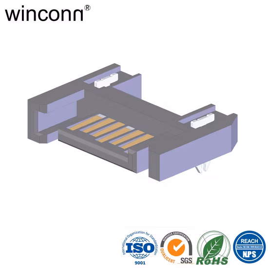 Conector tipo SMT de ângulo reto com plugue SATA 7p