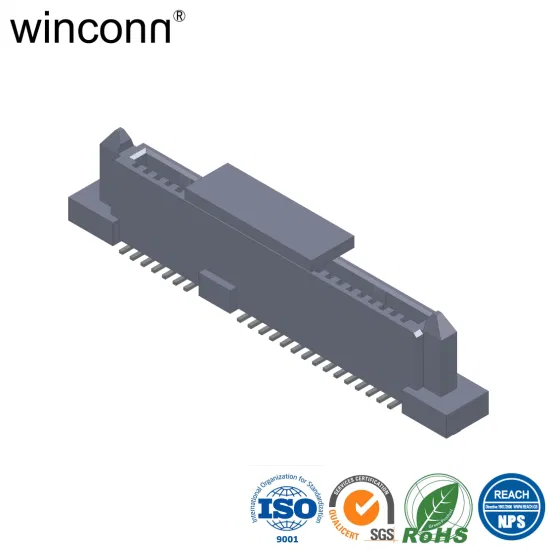 Tipo vertical conector de SMT do receptáculo SATA 22p H = 8,15 mm